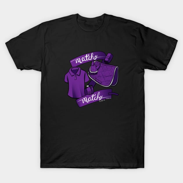 Matchy Matchy - Purple T-Shirt by lizstaley
